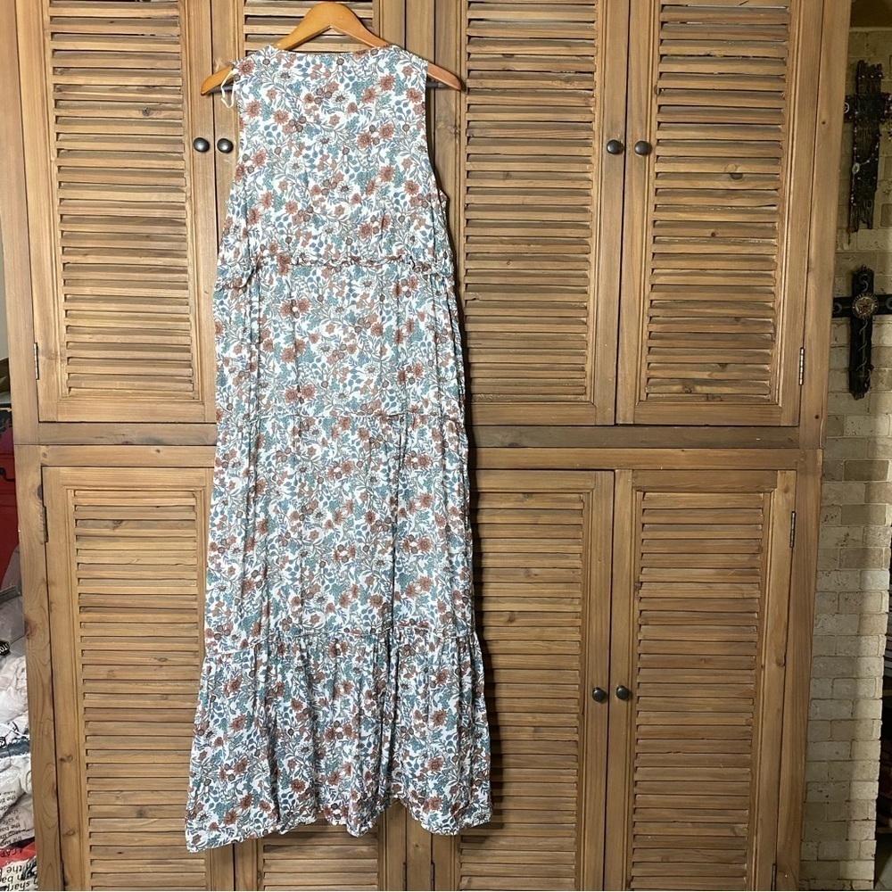 RACHEL ZOE COTTON, soft,breathable, V neck,ruffle edge,lined MIDI SZ-M - Picture 8 of 11